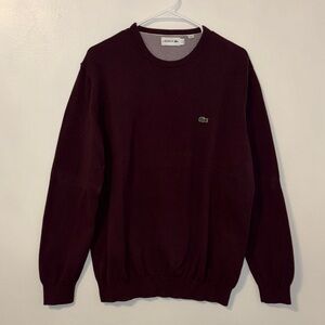 Lacoste Men's Burgundy Crewneck Sweater
